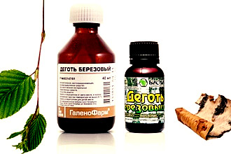 Березовый деготь - компонент мази Вишневского
